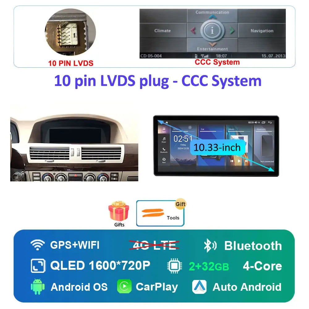 Écran CarPlay BMW Série 7 E65 E66 CCC – CLEVI Paris