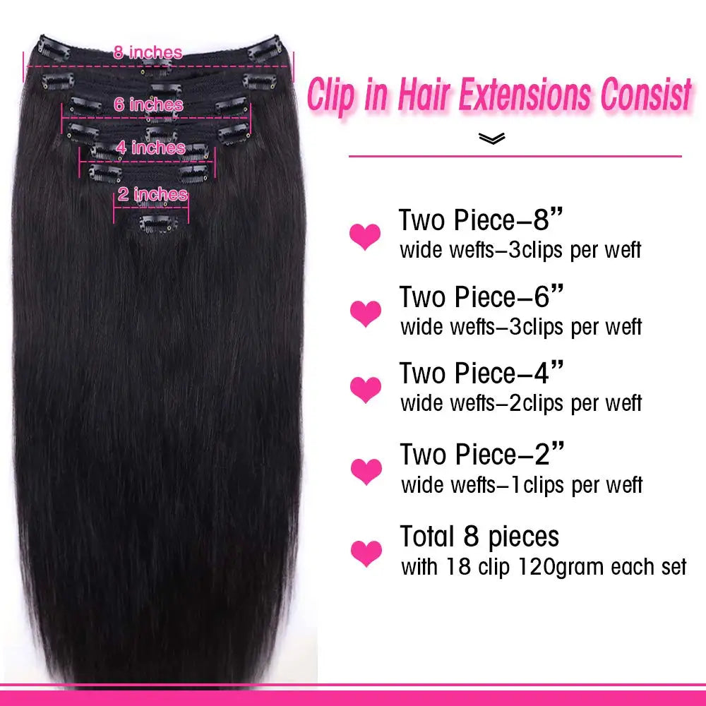 Clip-In Extensions Cheveux Humains Straight – CLEVI Paris