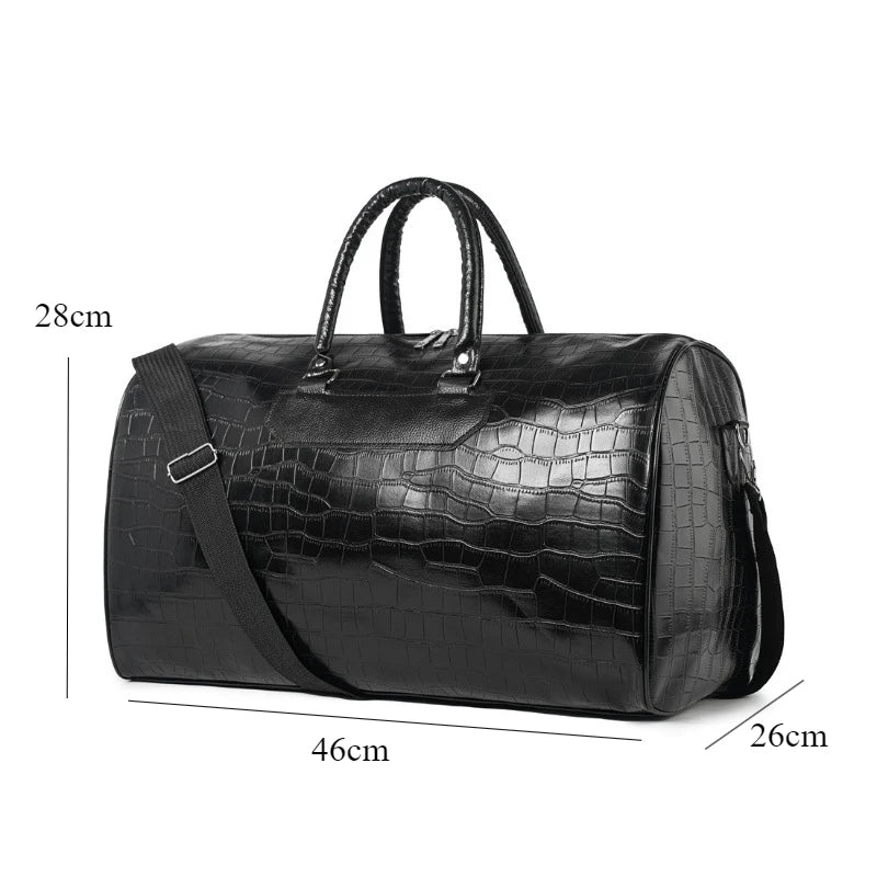 Sac de Voyage Homme PU Motif Alligator Sport Business 48x26x28cm – CLEVI Paris
