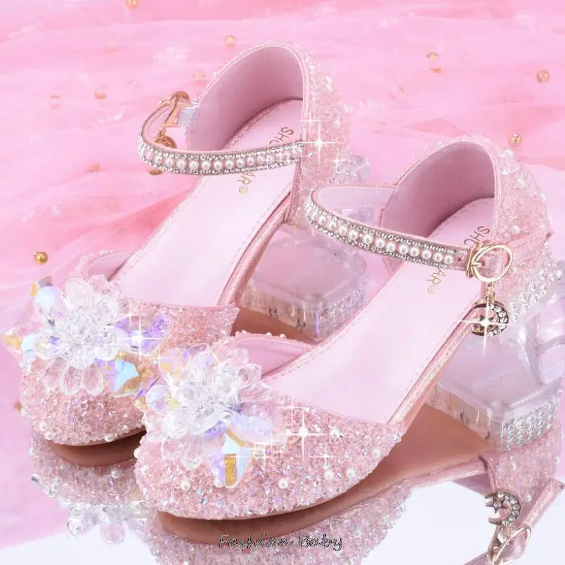 Sandales de cérémonie enfant à strass – CLEVI Paris