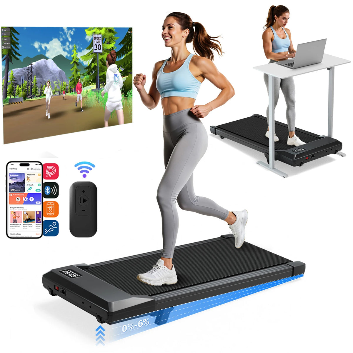 Tapis de marche Superun BA10-B 6 km/h – CLEVI Paris