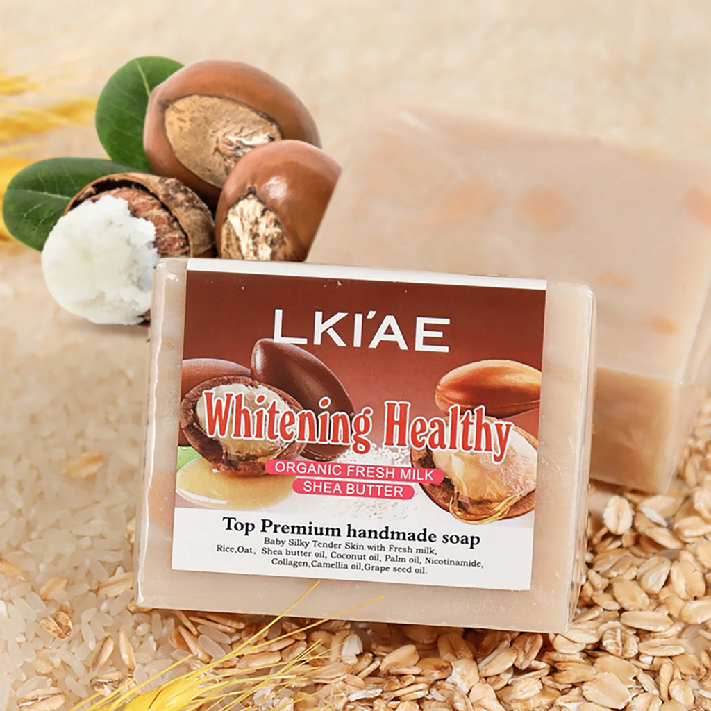 Savon Artisanal AILKE Lait Frais & Beurre de Karité 150g – Éclaircissant & Hydratant – CLEVI Paris