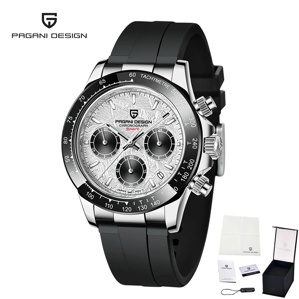 Montre Chronographe Homme Pagani Design PD-1664 Quartz Saphir 100m Caoutchouc – CLEVI Paris