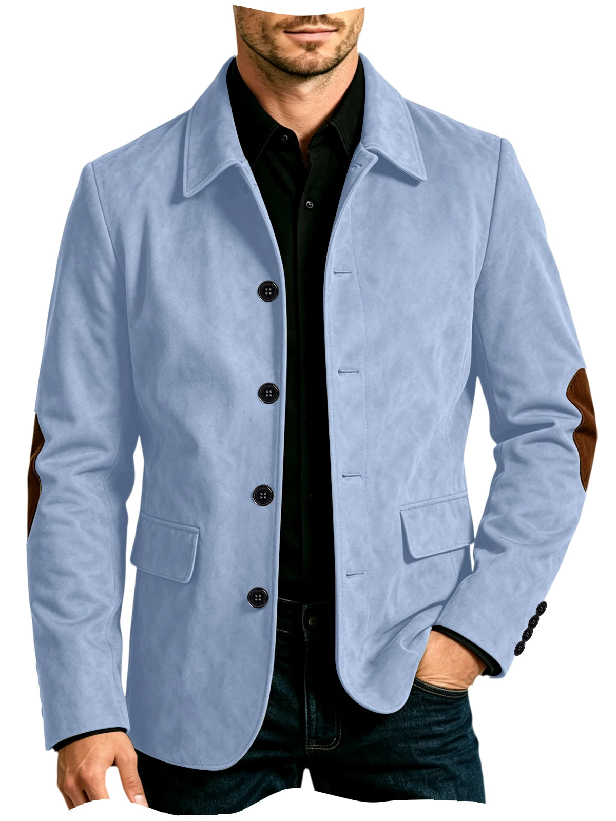 Blazer homme effet daim à coudières – CLEVI Paris