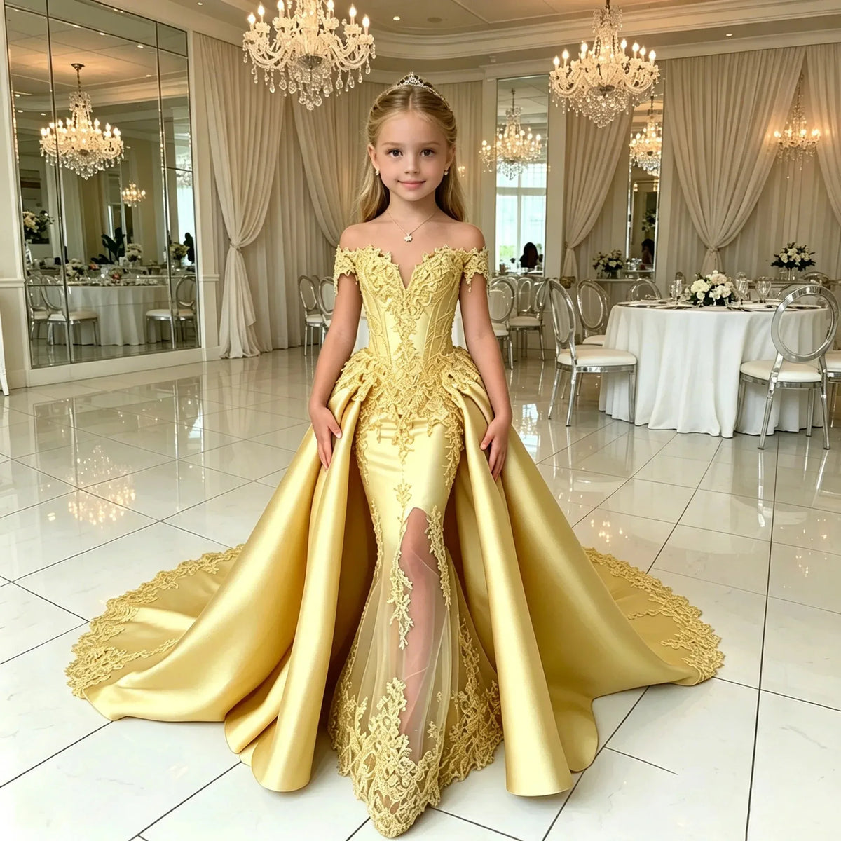 Robe cérémonie fille style princesse – CLEVI Paris