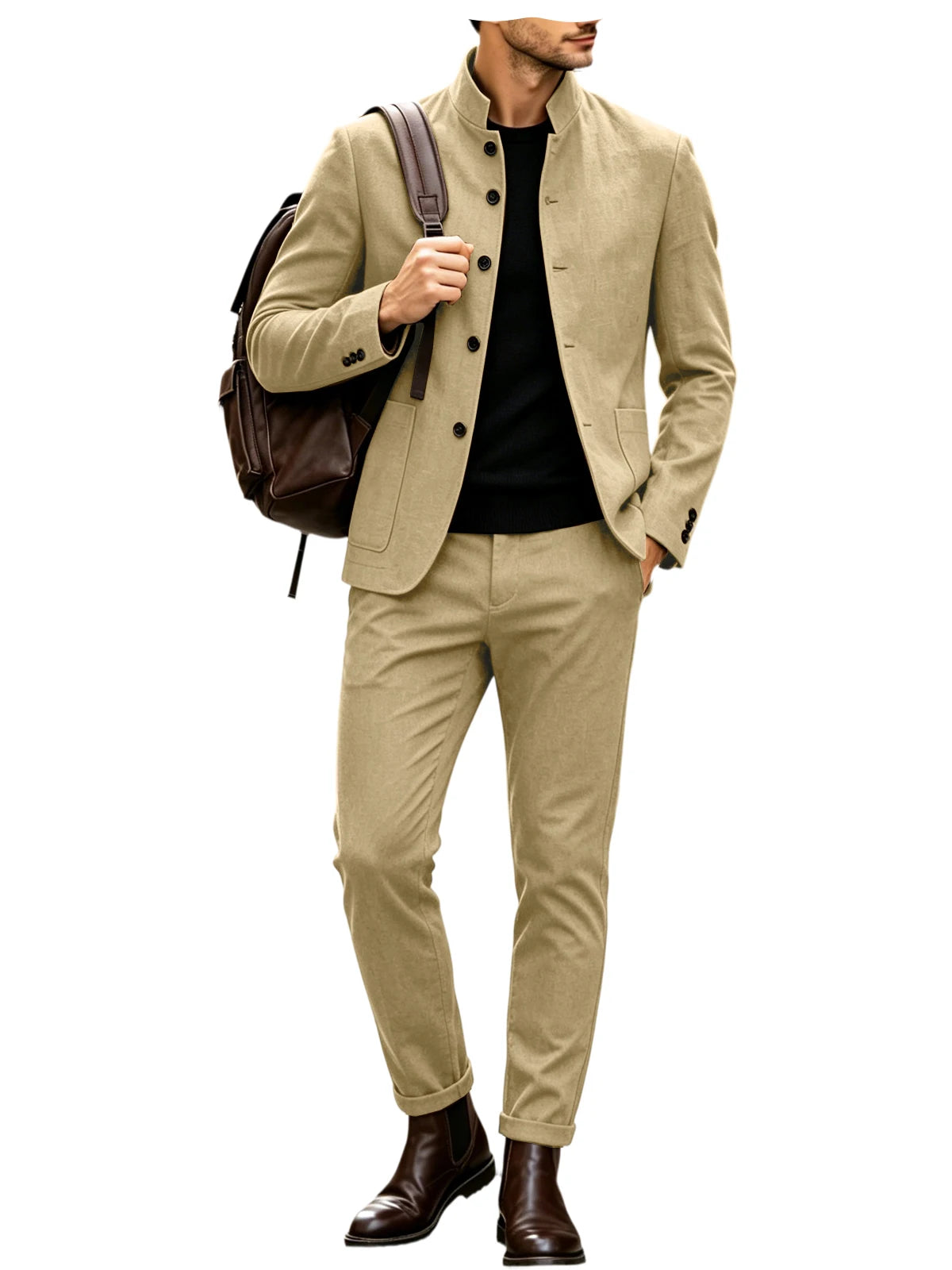 Costume homme 2 pièces col montant – CLEVI Paris