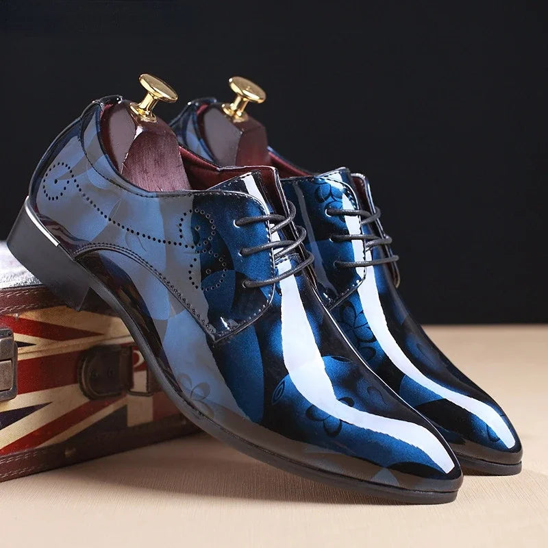 Derbies homme vernies à motif floral – CLEVI Paris