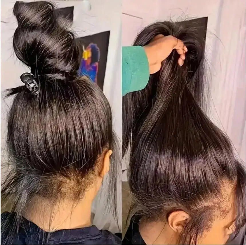 Perruque HD Lace Straight 100% Remy Hair Brésilien 200% Densité 13x4 13x6 5x5 Glueless 16-42 Pouces – CLEVI Paris