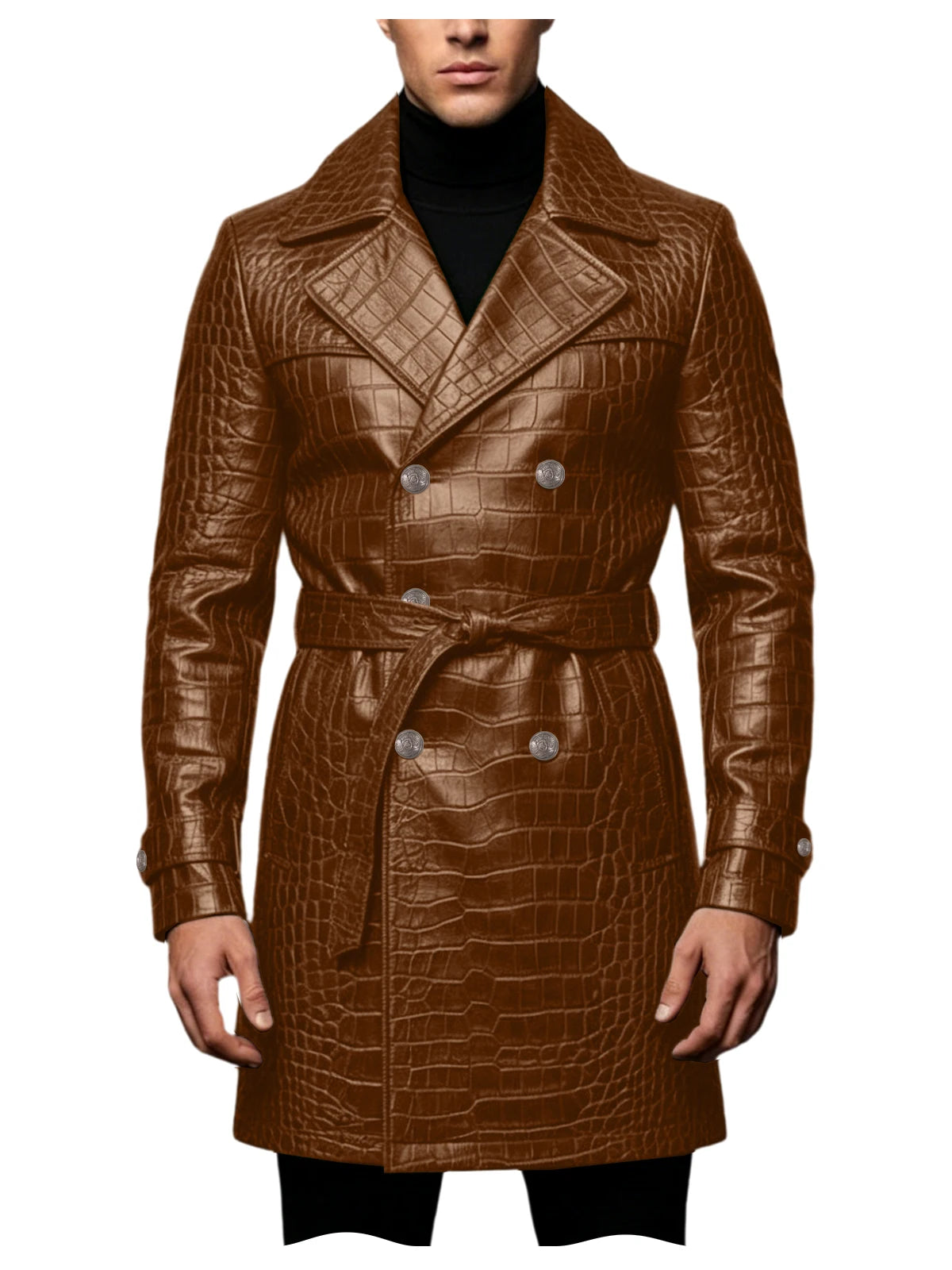 Manteau homme en similicuir effet crocodile – CLEVI Paris
