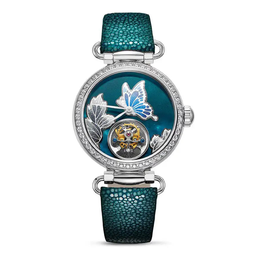 Montre Femme Tourbillon Filigrane Nacre Seagull 8100L – CLEVI Paris