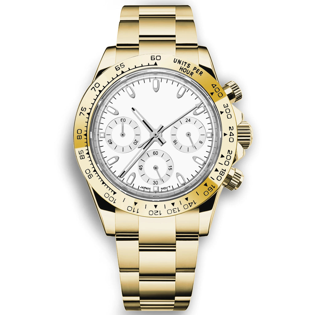 Montre Chronographe Homme Corgeut 39MM Quartz Seiko VK63 Acier Saphir Étanche 50M – CLEVI Paris