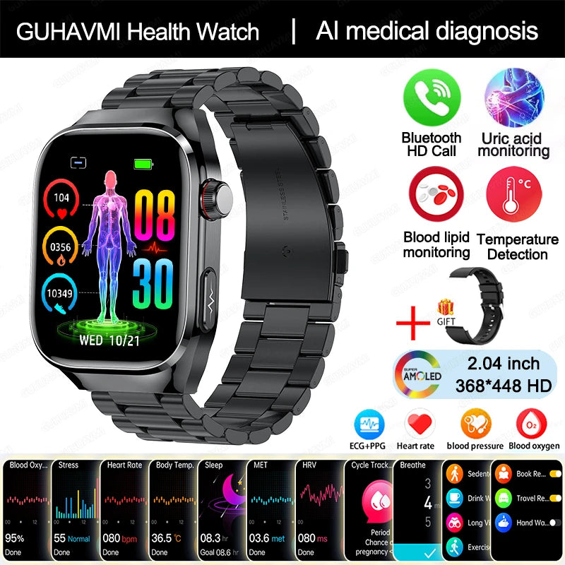 Montre GUHUAVMI AMOLED 2,04″ Bluetooth – CLEVI Paris