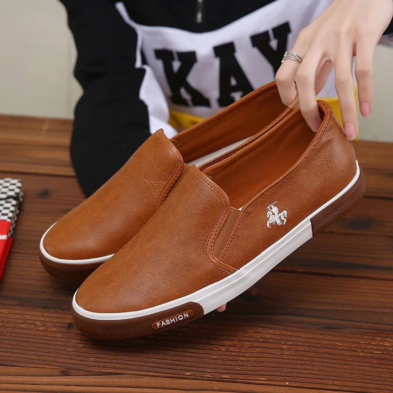 Loafers Cuir PU Impérméable Homme Marron Noir Blanc – CLEVI Paris
