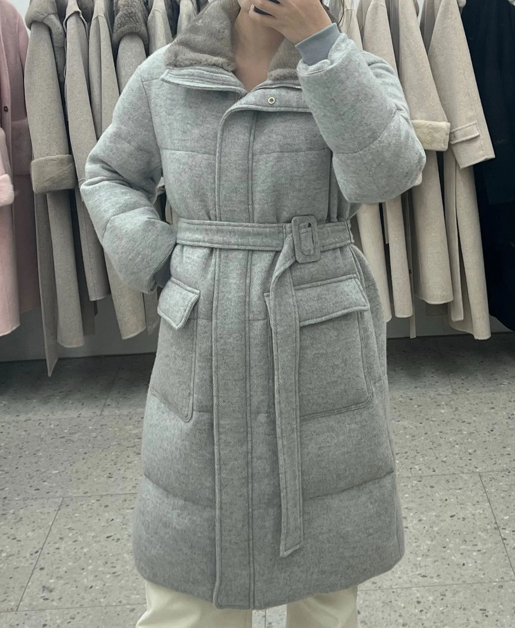 Doudoune Femme Hiver Mi-Longue à Ceinture – CLEVI Paris