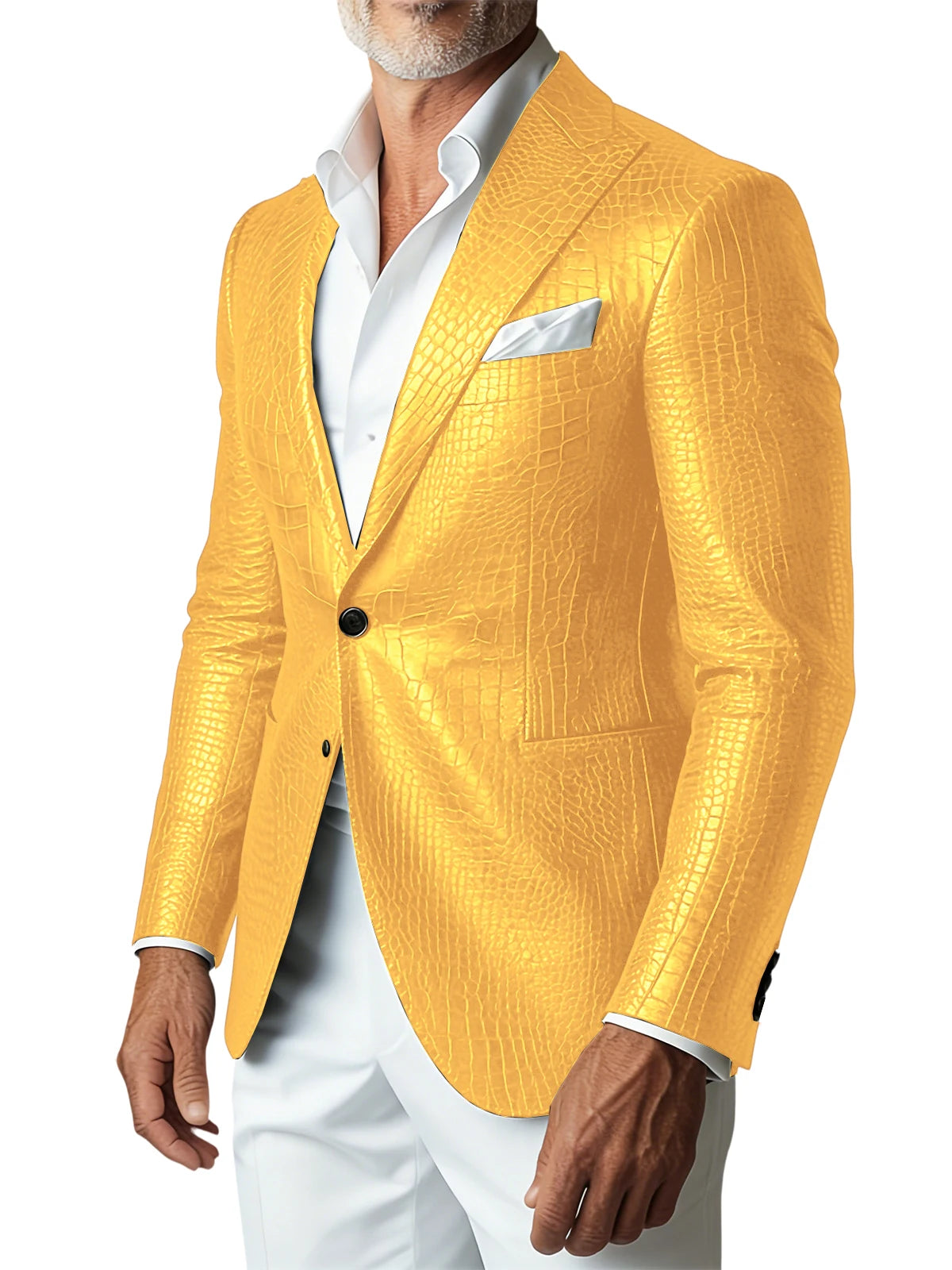 Veste homme en similicuir effet crocodile – CLEVI Paris