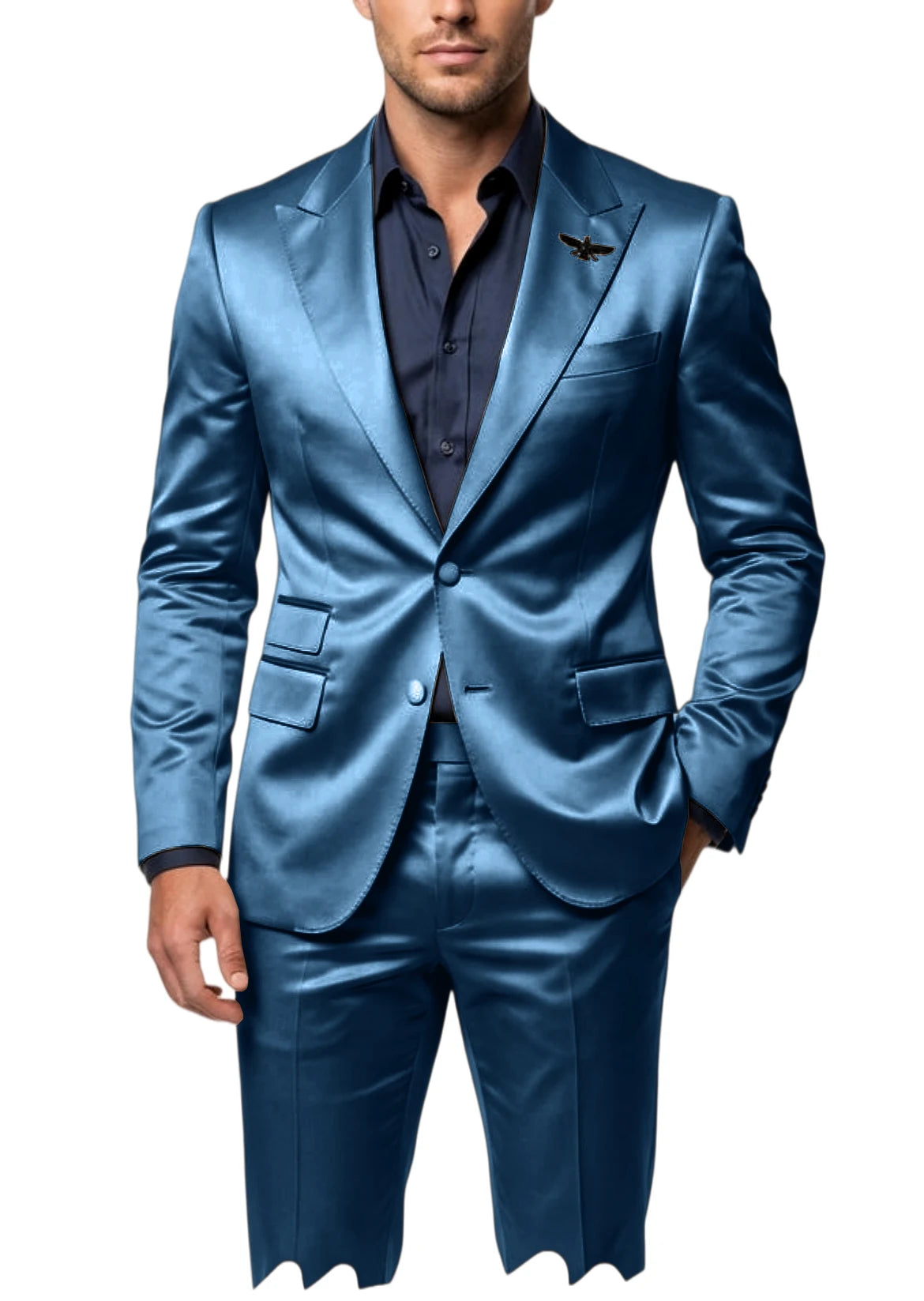 Costume homme 2 pièces en satin – CLEVI Paris