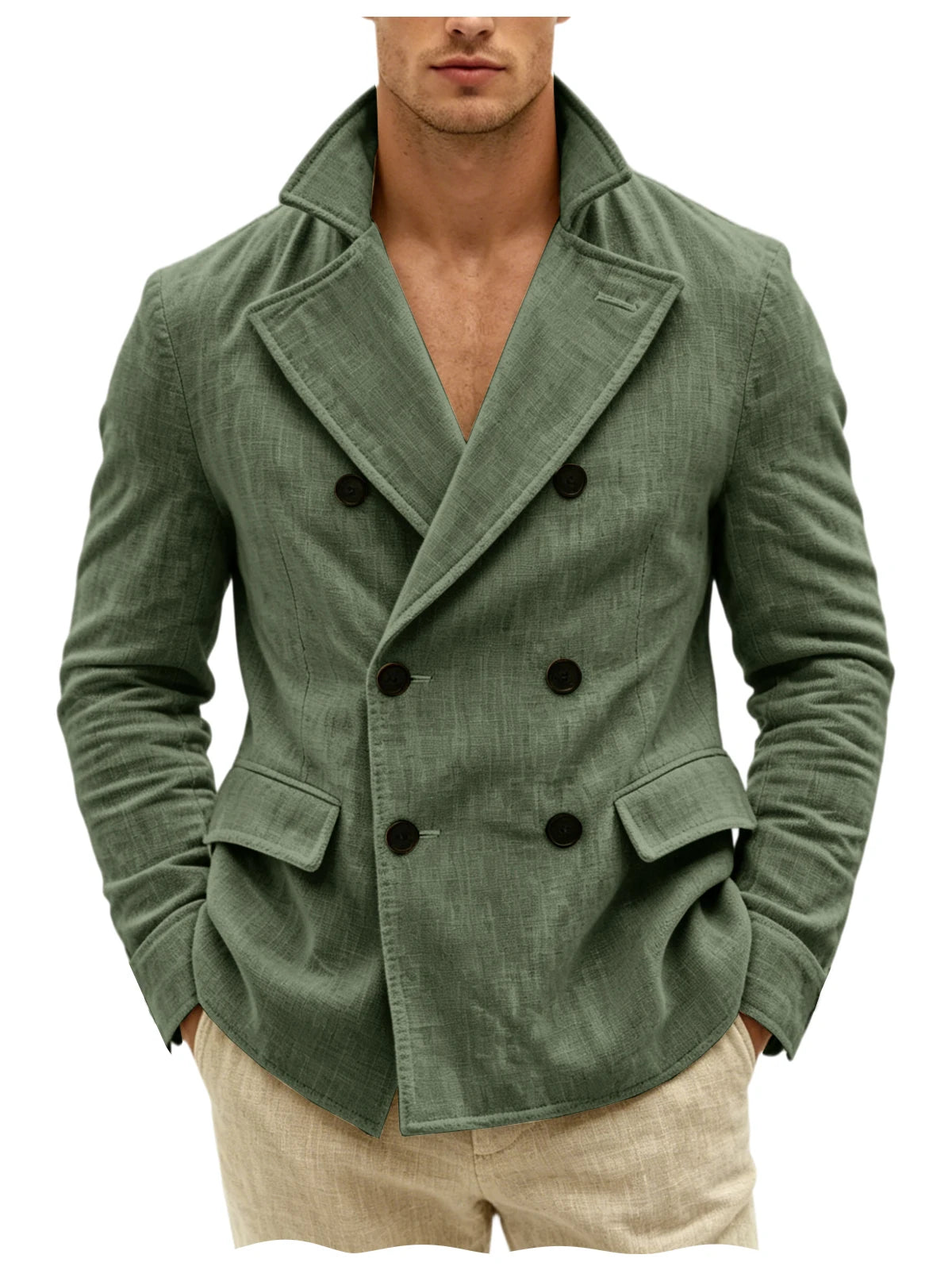 Blazer Croisé Lin Homme – CLEVI Paris