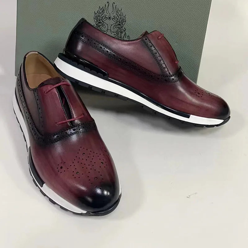 Chaussures Cuir Véritable Homme – Motif Carreaux, Respirant, Imperméable, Tailles 38-47 – CLEVI Paris