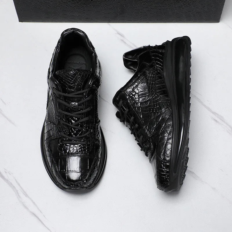 Sneakers basses homme noires à lacets – CLEVI Paris