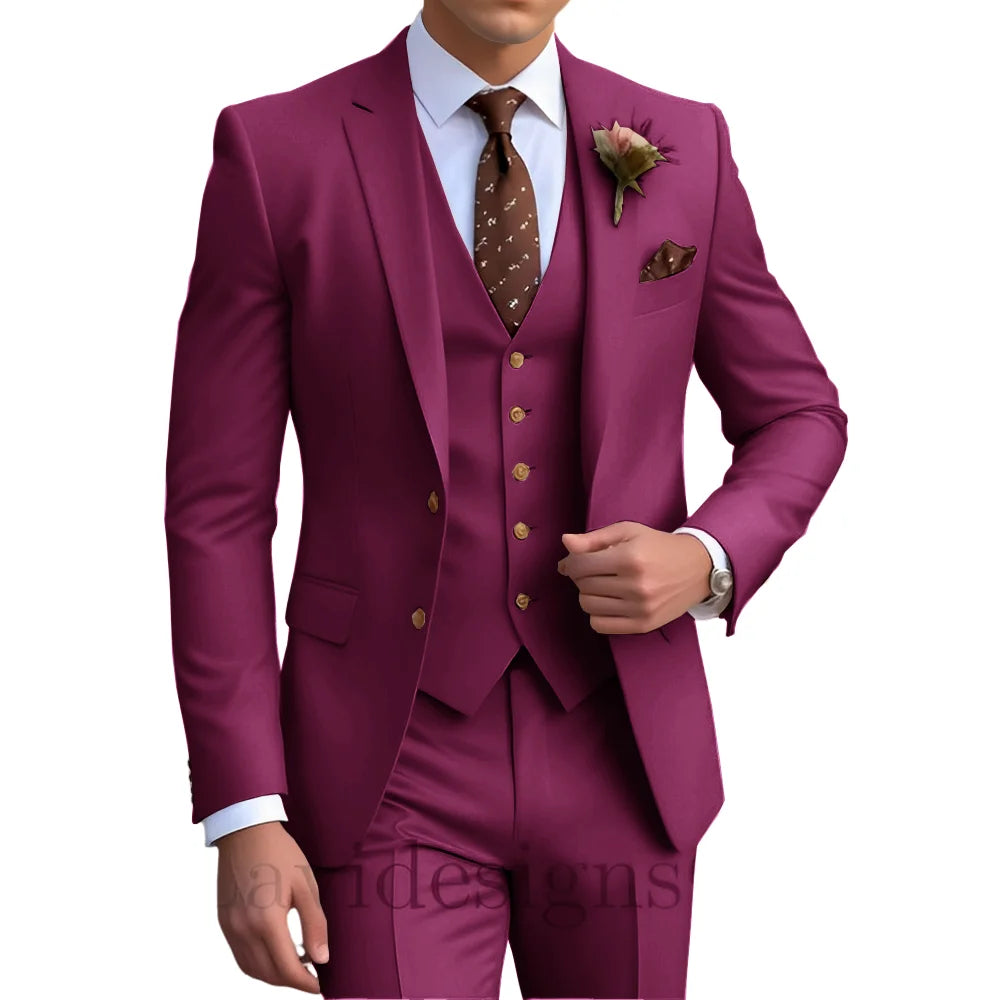 Costume homme 3 pièces, coupe droite plissée – CLEVI Paris