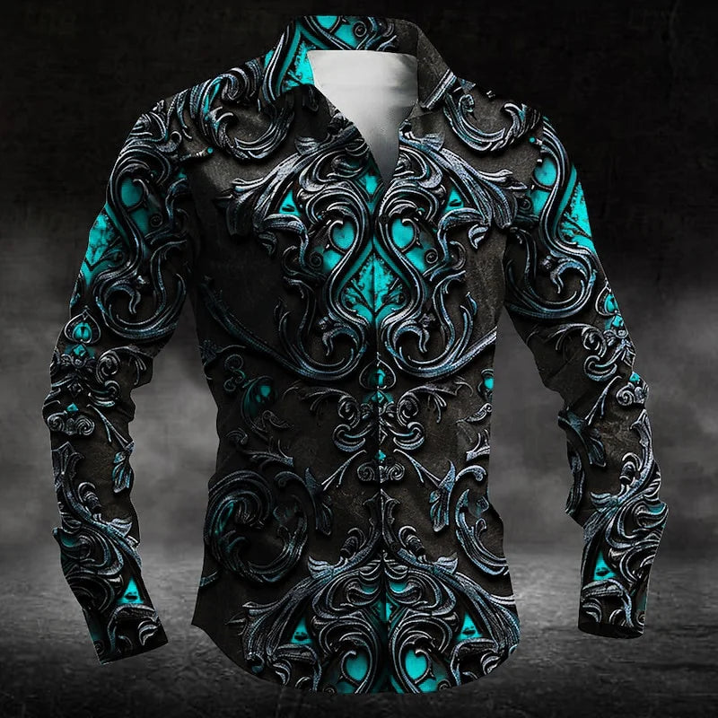Chemise Homme à Motifs 3D Colorés – CLEVI Paris