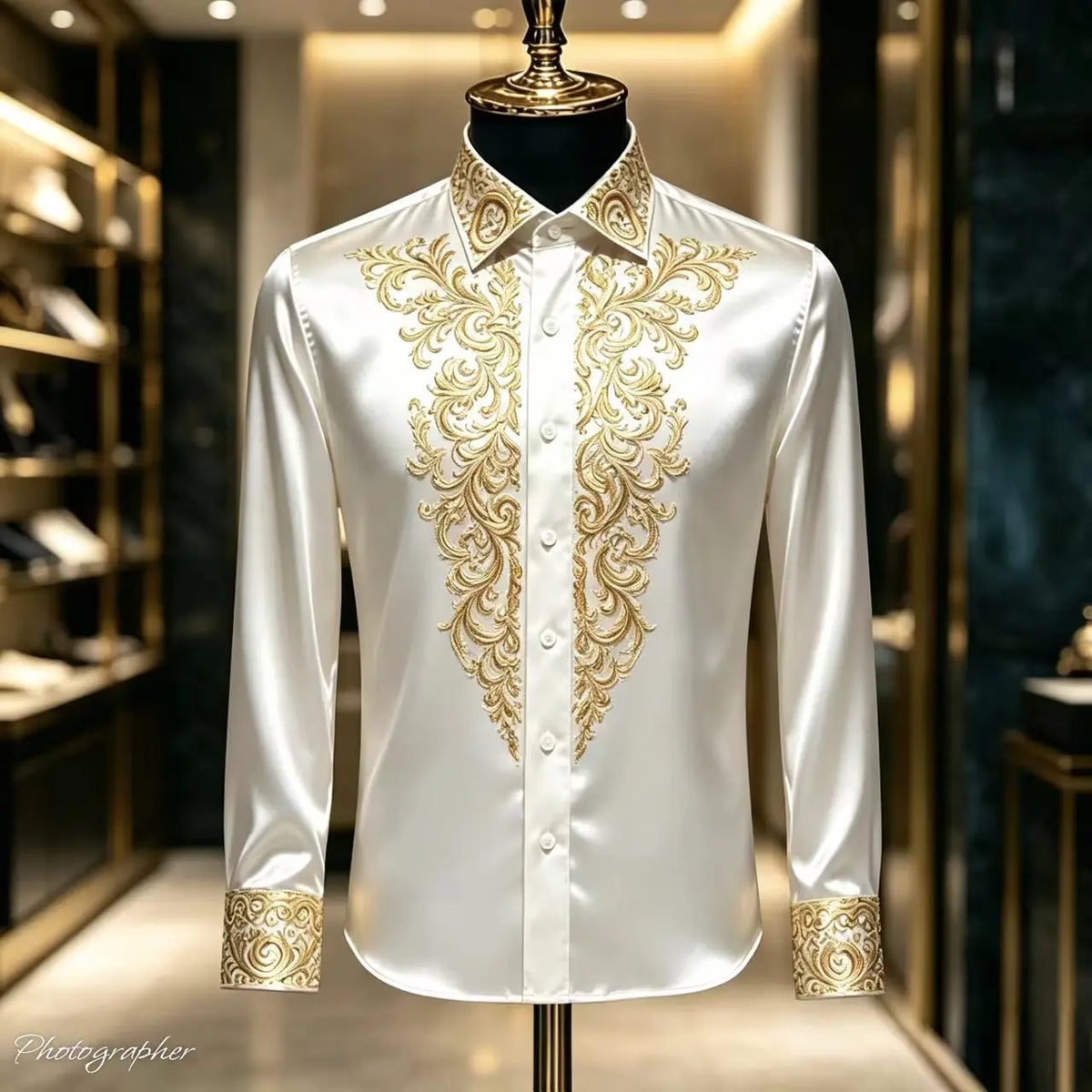 Chemise Homme Satinée en Soie et Polyester – CLEVI Paris