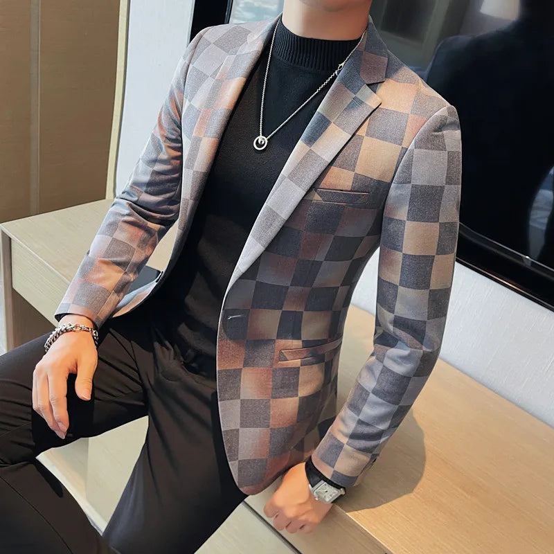 Blazer homme à carreaux – CLEVI Paris