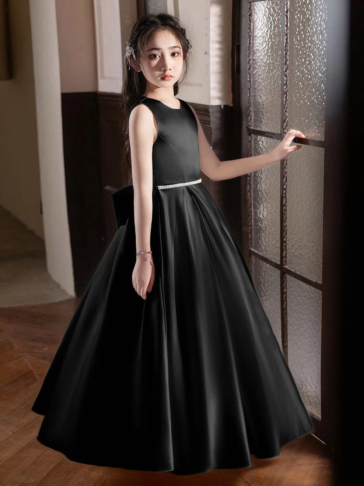 Robe cérémonie fille à grand nœud 5168 – CLEVI Paris