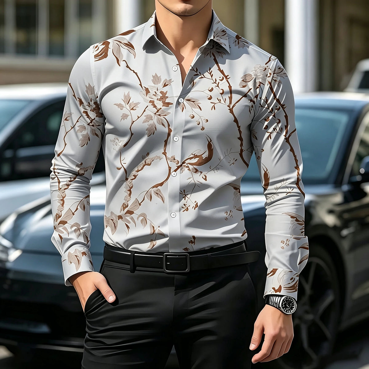 Chemise homme extensible manches longues – CLEVI Paris