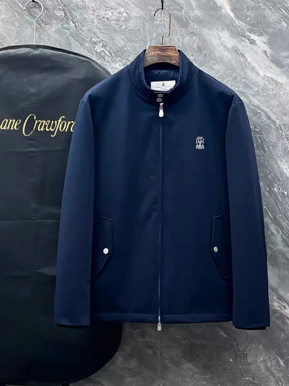 Veste homme bleue à col montant – CLEVI Paris