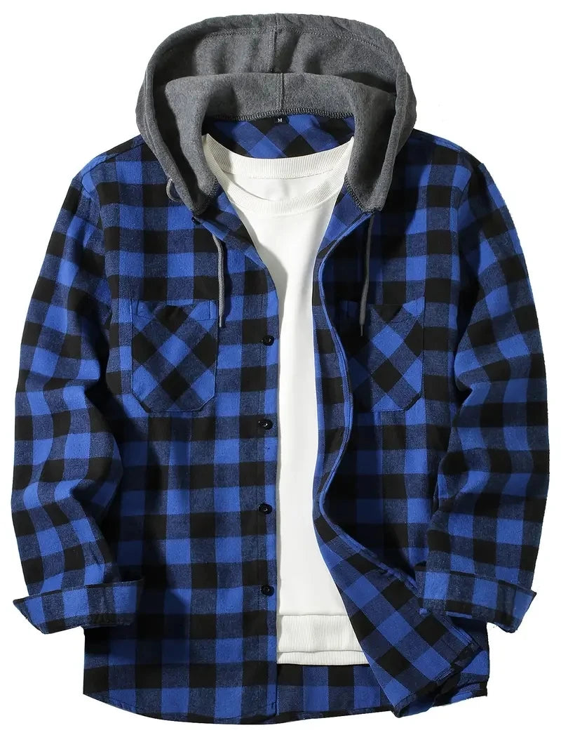 Chemise homme à capuche à carreaux – CLEVI Paris