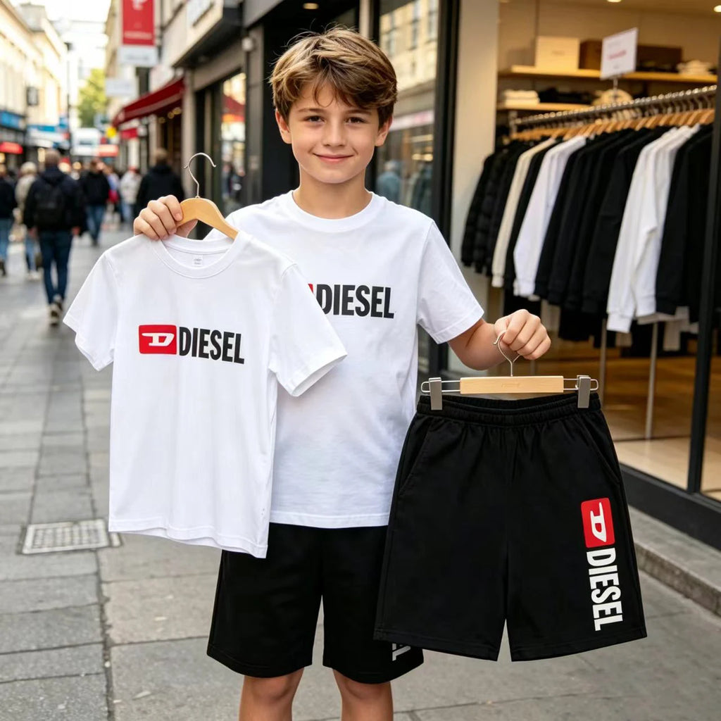 Ensemble enfant T-shirt à lettres et short – CLEVI Paris