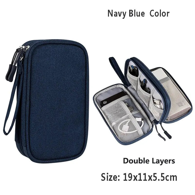 Pochette Organisateur Câbles Voyage Nylon Imperméable 1 ou 2 Couches – CLEVI Paris