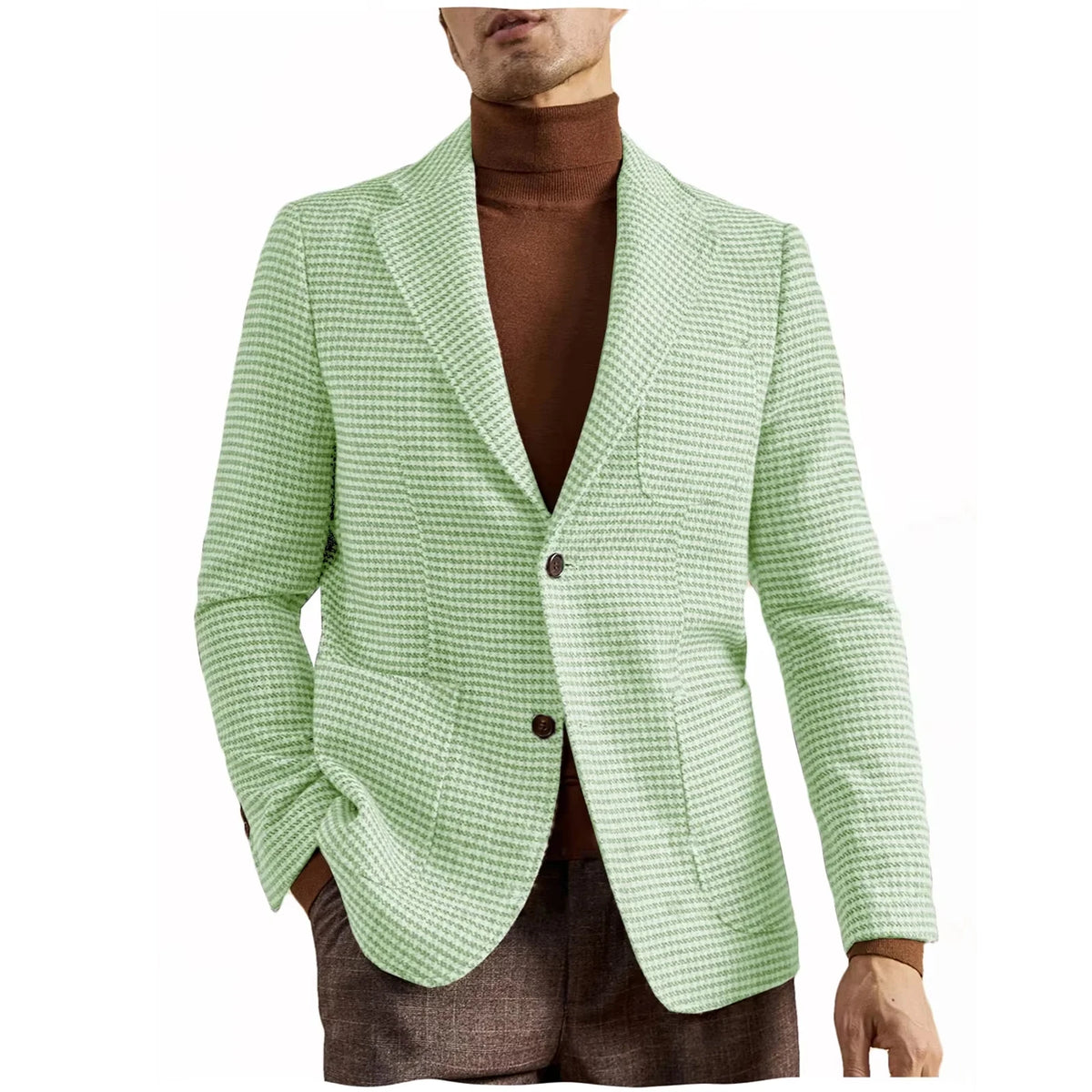 Blazer homme pied-de-poule en laine mélangée – CLEVI Paris