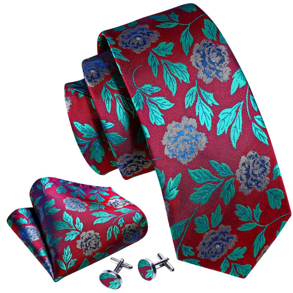 Coffret cravate homme paisley, pochette et boutons – CLEVI Paris