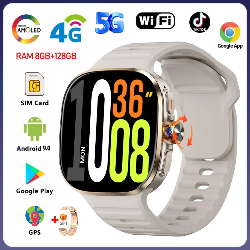 Montre Connectée 4G Android 10 Caméra 13MP GPS – CLEVI Paris