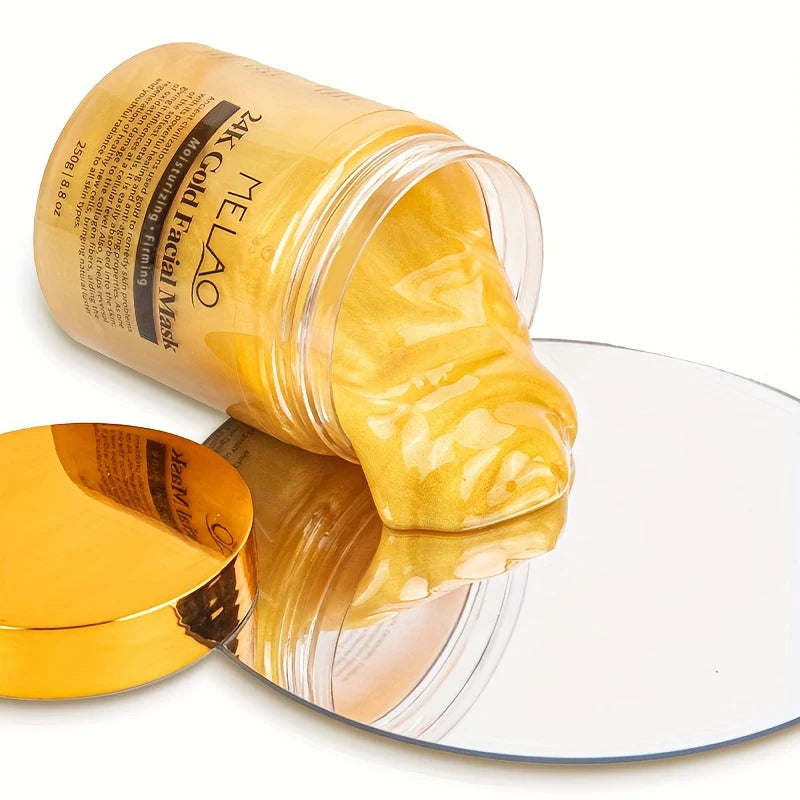 Masque Visage Or 24K MELAO 250g – Collagène, Anti-Âge & Hydratation Profonde – CLEVI Paris
