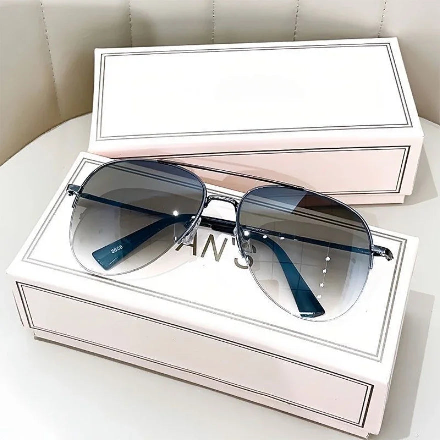 Lunettes de Soleil Pilote Grand Cadre – Verres Dégradés Anti-Reflets UV400, Monture Alliage, 5 Coloris