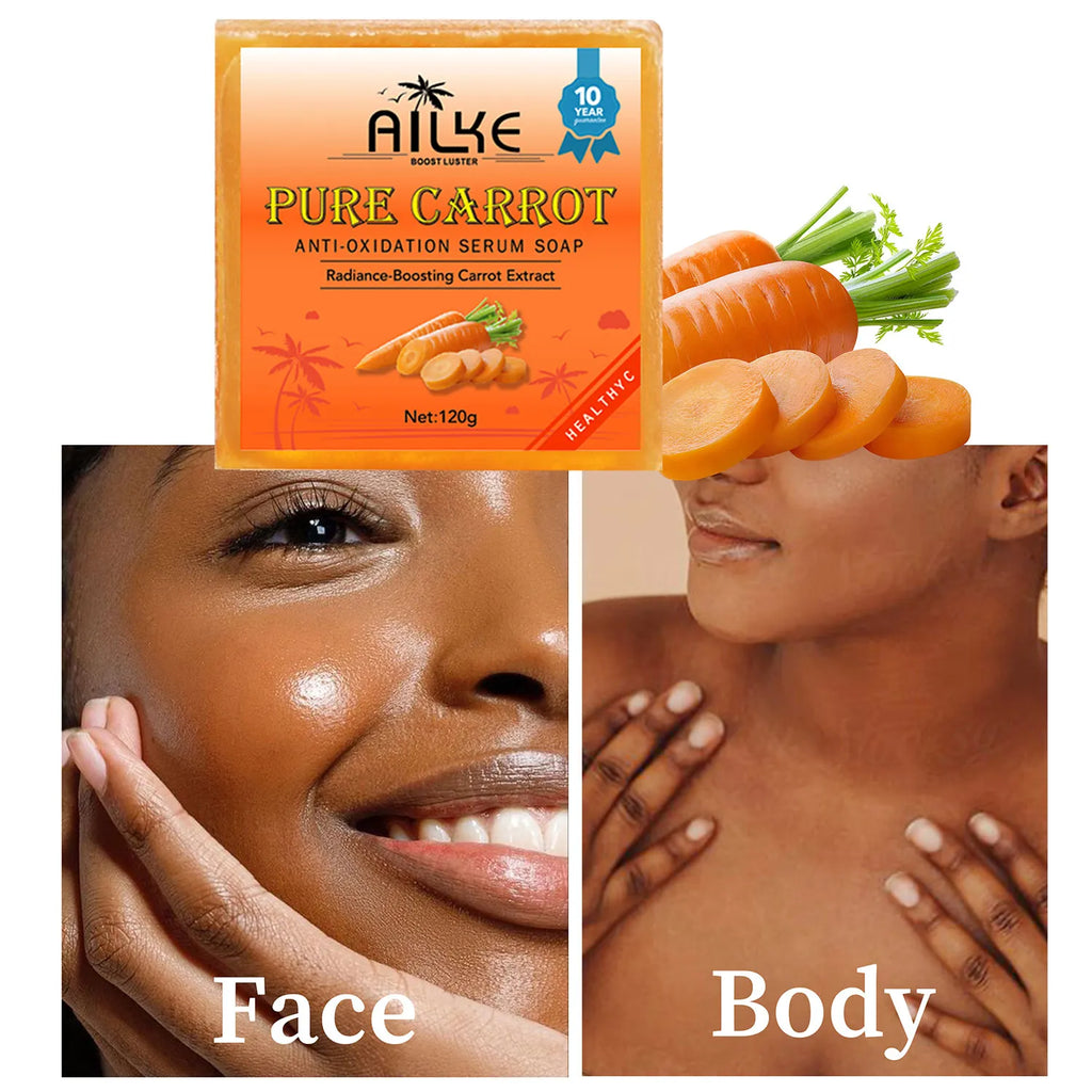 Savon Artisanal AILKE Carotte & Vitamine C 120g – Éclaircissant, Antioxydant & Hydratant – CLEVI Paris