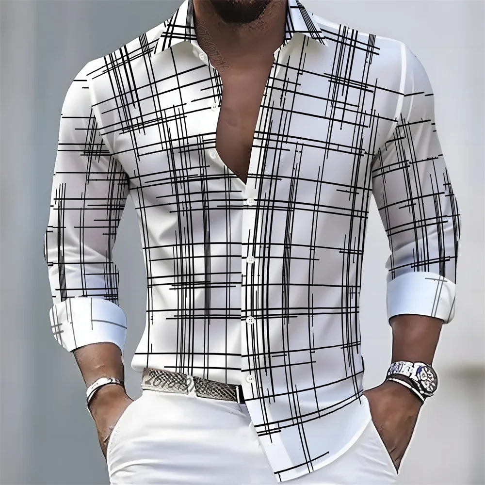 Chemise Homme Rayée à Manches Longues – CLEVI Paris