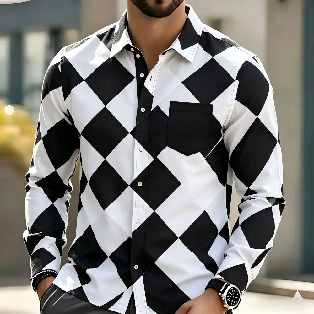 Chemise homme patchwork à carreaux – CLEVI Paris