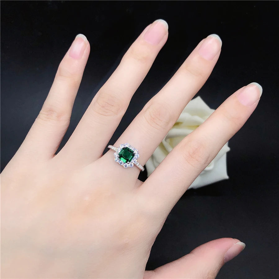 Bague Femme Émeraude Or Blanc 18K – CLEVI Paris