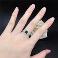 Bague Femme Émeraude Or Blanc 18K – CLEVI Paris