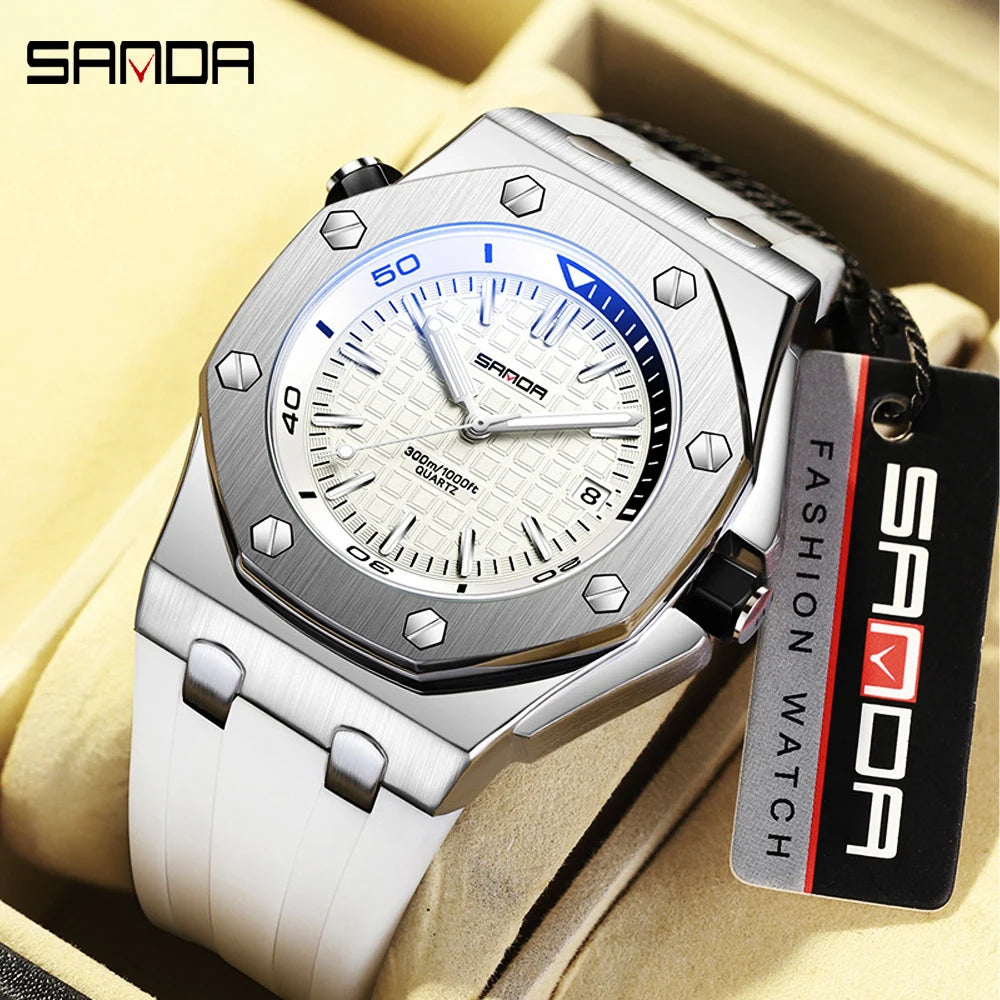 Montre Sport Quartz SANDA Homme Silicone Lumineuse – CLEVI Paris