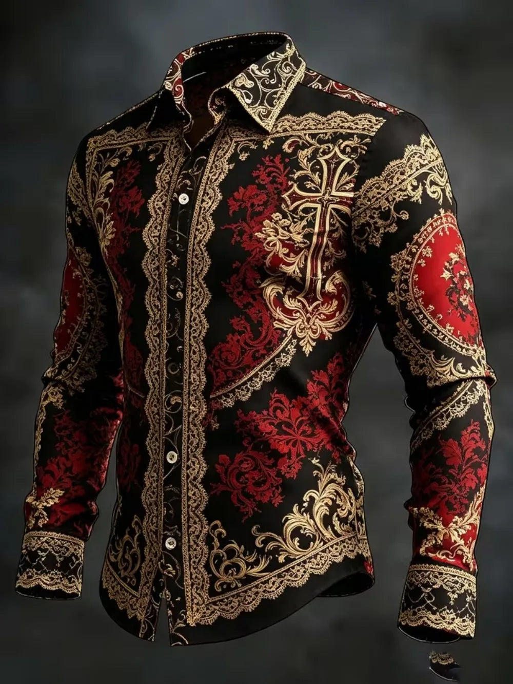 Chemise homme satinée imprimée – CLEVI Paris