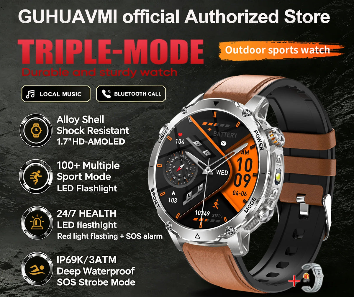 Montre connectée sport AMOLED 1,7 pouce – CLEVI Paris