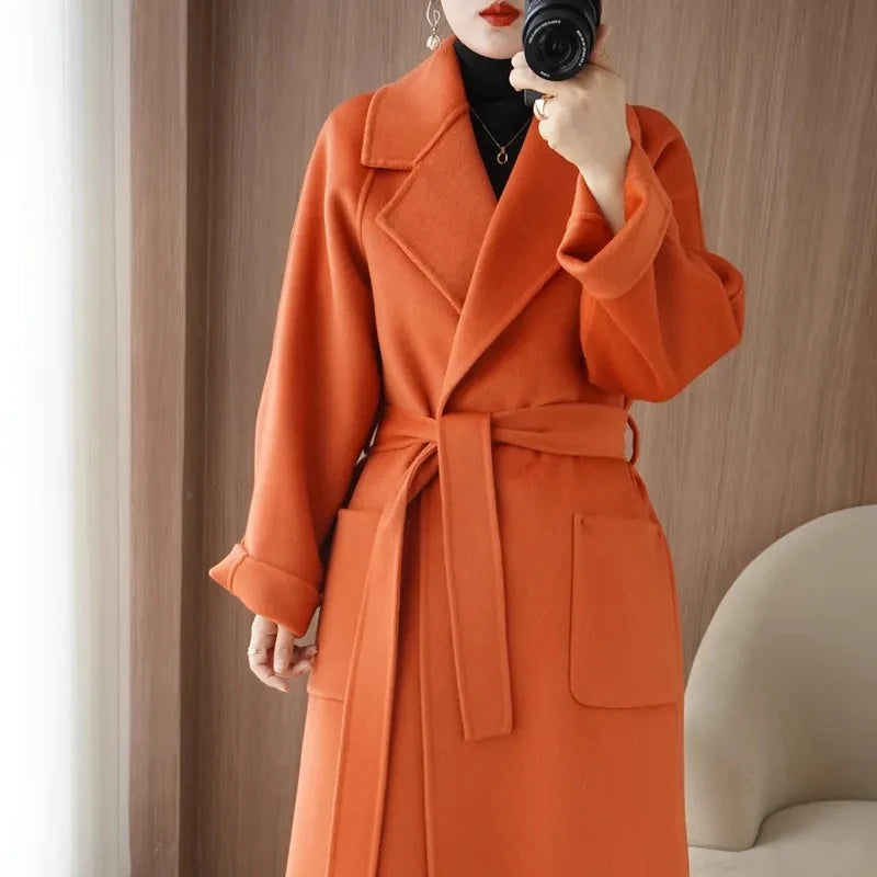 Manteau long ceinturé femme – CLEVI Paris