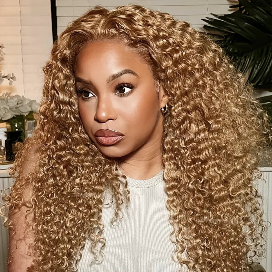 Perruque Lace Frontale Curly Blonde Miel #27 13x4 & 13x6 – CLEVI Paris