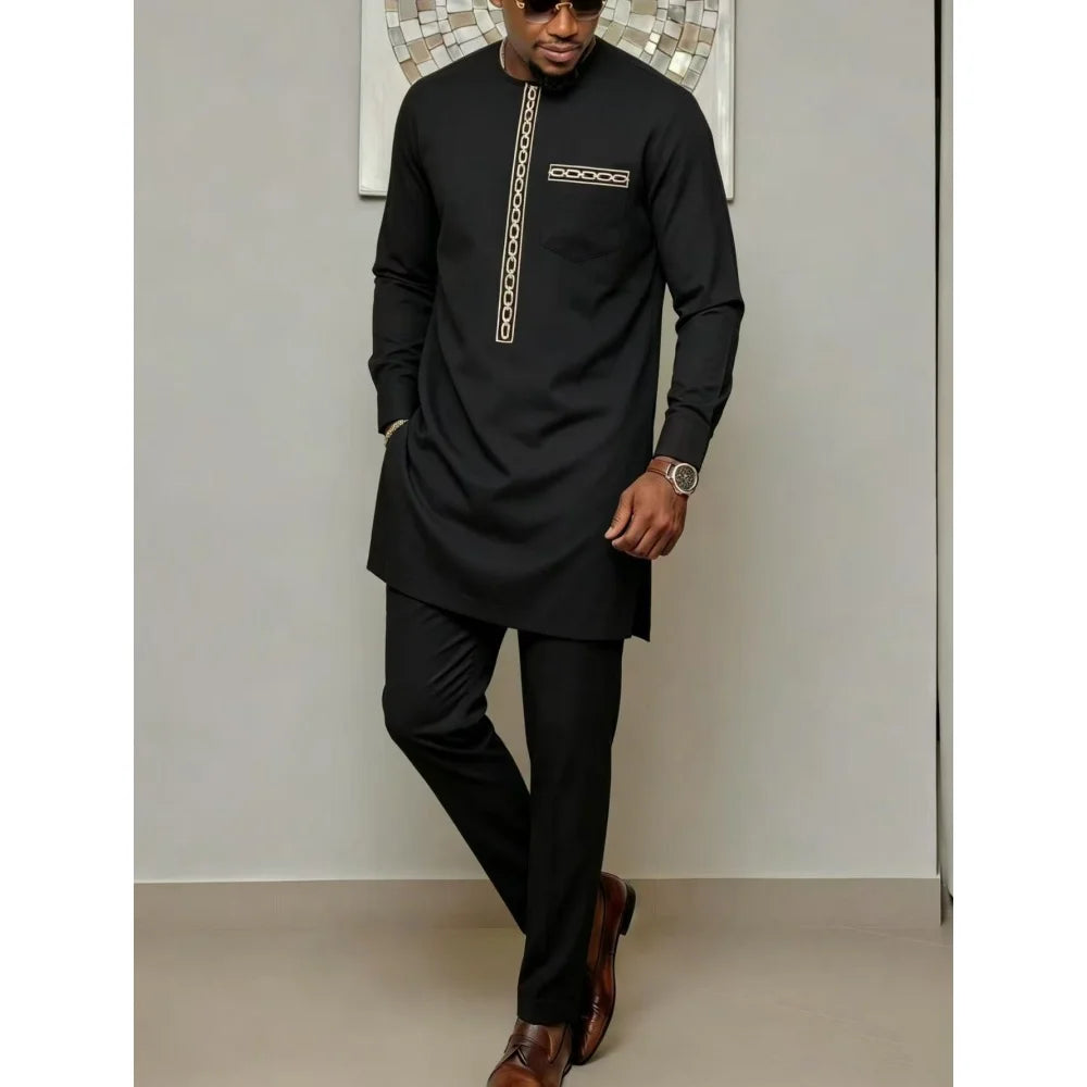 Ensemble Dashiki Homme Col Rond – CLEVI Paris