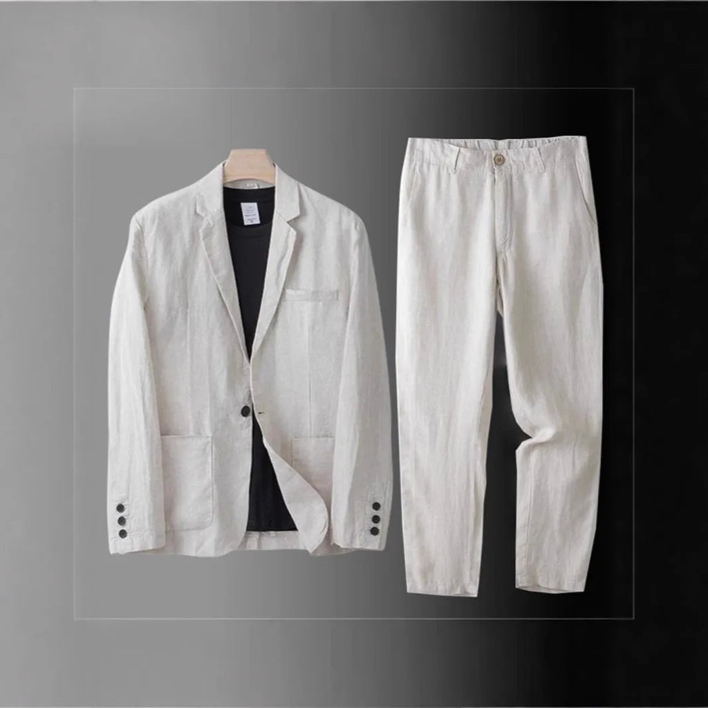 Costume Homme 2 Pièces Lin Léger Slim Fit – CLEVI Paris